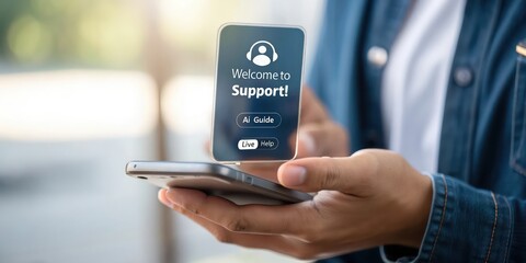 Poster - a person holding a smartphone with a 