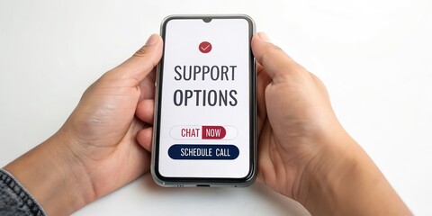 Poster - Hands holding a smartphone with 