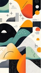 Poster - Abstract geometric shapes, vibrant colors