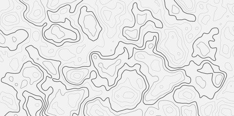 Poster - Abstract topography circle with contour map waves paper topo relief line map mountain background. Curved line topo seamless topography ornament design. Vector background.