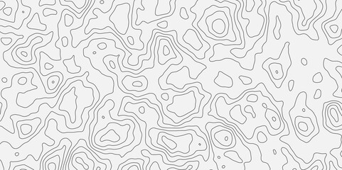 Poster - Abstract topography circle with contour map waves paper topo relief line map mountain background. Curved line topo seamless topography ornament design. Vector background.
