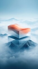 Poster - Abstract architectural form above clouds