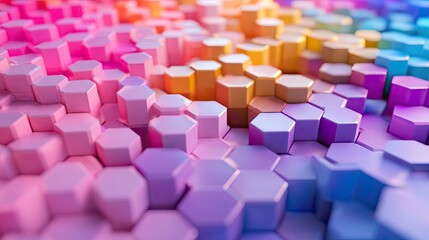 Poster - Colorful Hexagonal Patterns in Gradient Shades for Background Design