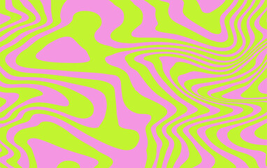 Aufkleber - Vibrant abstract design with wavy lines in neon pink and green. The dynamic, flowing pattern creates an engaging optical illusion, ideal for modern art and stylish decor applications.