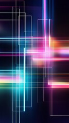 Poster - Innovative tech backdrop showcasing a futuristic design with vibrant lines and patterns