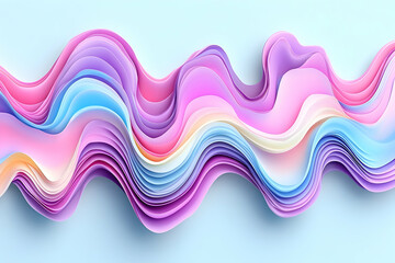 Poster - Colorful layered wavy abstract shapes arranged in a beautiful composition