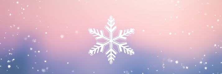 Leinwandbilder - Elegant geometric snowflake logo on a soft gradient winter background creates a modern festive ambiance for seasonal celebrations and marketing efforts