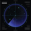 © aohodesign - Technology Radar screen on black. HUD radar monitor. vector illustration.