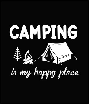 Camping is my happy place printable cut file.