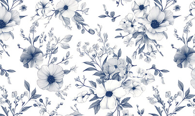  Floral flower vector Illustrations on white background