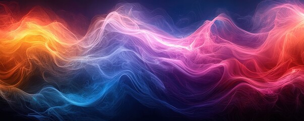 Wall Mural - abstract colorful waves of multicolored light creating a flowing dynamic texture