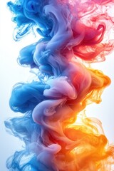 Wall Mural - vibrant blue and orange smoke swirls creating an abstract art composition