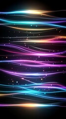 Fototapete - Futuristic neon portal showcasing vibrant colors and dynamic light patterns in a digital space