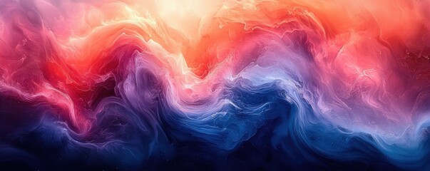 Wall Mural - vivid abstract art with swirls of red, blue, and white paint