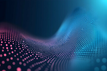 Poster - Abstract digital dots create a wave with gradient color transitions