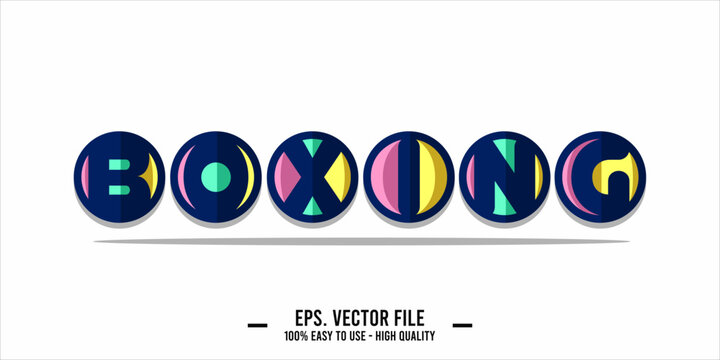 BOXING word art typography illustration vector
