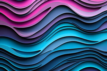 Poster - Layered Abstract Waves With Color Gradient Transitions Displayed Beautifully