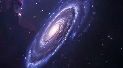 Wall Mural - A beautiful spiral galaxy filled with stardust and glowing lights