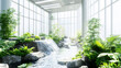 © YONS - Biophilic Office Oasis: Indoor Waterfalls & Living Walls in Ultra-Detailed 4K