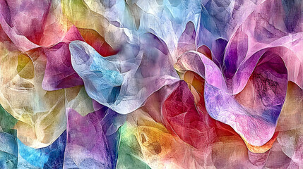 Poster - Abstract Colorful Shapes Creating Beautiful Forms and Delicate Textures