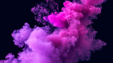 Poster - A stock image depicts a vibrant, abstract smoke pattern on a futuristic neon cyberpunk background that exudes radiance