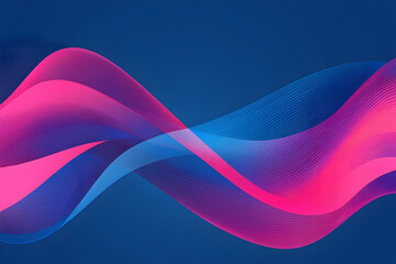 Poster - Abstract Wavy Shapes Featuring Pink Blue and Purple Colors