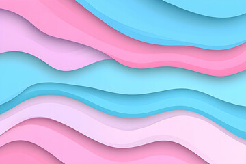Poster - Abstract wavy layers of blue pink and light pastel colors