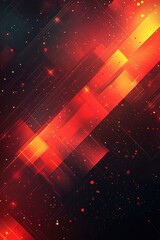 Poster - abstract red background with diagonal lines and glowing particles
