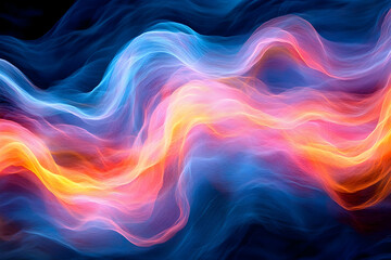 Poster - Abstract artwork displaying vibrant colored waves across the composition