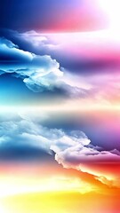Poster - Futuristic tech-inspired animation with vibrant blue and white cloud textures