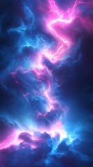 Poster - Electric abstract background featuring soft and gentle futuristic elements in vertical format