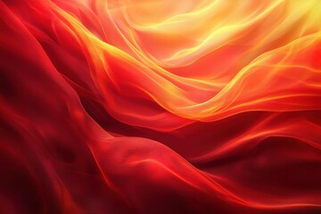 Wall Mural - abstract red and yellow flowing patterns resembling fire or silk fabrics