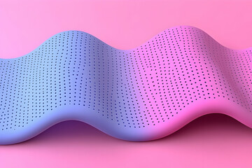 Poster - A perforated wavy form against a gradient colored pink background