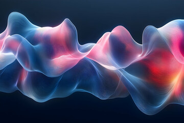 Poster - Abstract flowing form with vibrant colors against a dark background