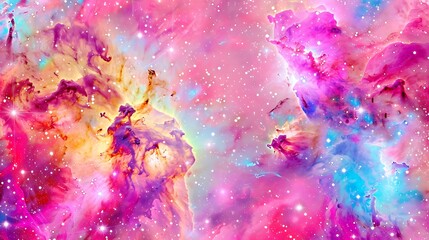Wall Mural - A colorful and bright depiction of outer space nebulous phenomena