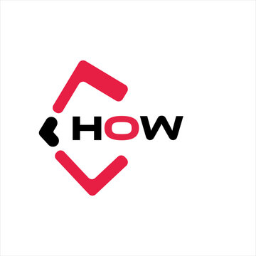 HOW creative minimalist letter logo. HOW unique vector initials alphabet letter logo design