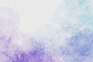 Wall Mural - Purple blue abstract watercolor background. Hand drawn tender texture.