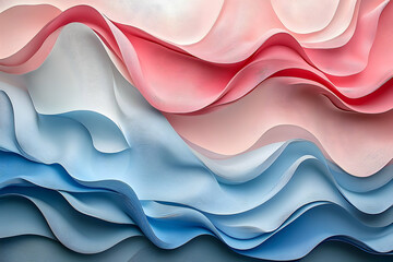 Poster - Abstract waves of pink red blue and white flowing gracefully together