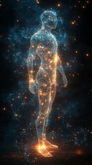 Fototapete - Interconnected digital silhouette representing futuristic technology and innovation