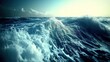 © Alpukat - Dramatic ocean waves crashing, sunlight on water