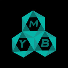 Aufkleber - MYB creative minimalist letter logo. MYB unique vector initials alphabet letter logo design