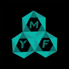 Aufkleber - MYF creative minimalist letter logo. MYF unique vector initials alphabet letter logo design
