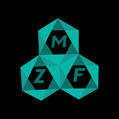 Aufkleber - MZF creative minimalist letter logo. MZF unique vector initials alphabet letter logo design