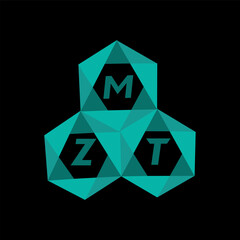 Aufkleber - MZT creative minimalist letter logo. MZT unique vector initials alphabet letter logo design
