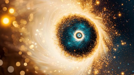 Wall Mural - Stunning Abstract Representation of a Galaxy Swirling with Bright Stars and Cosmic Light