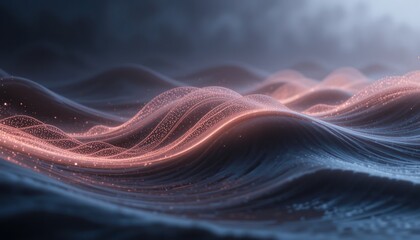 Poster - Dynamic waves of light and motion ocean depths abstract art futuristic environment close-up view visual harmony and flow