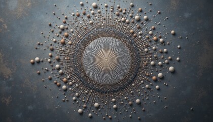 Poster - dynamic cosmic orbital expansion abstract universe art digital illustration modern aesthetic overhea