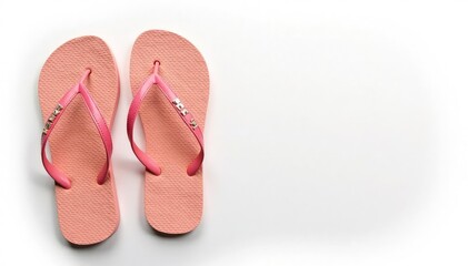 Wall Mural - Pair of flip-flops, isolated on white, showcasing detail , style, accessory