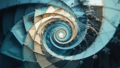 Poster - Exploration of dynamic spiral patterns in abstract digital art virtual space visual content creative environment artistic perspective