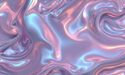 Poster - mesmerizing abstract background featuring swirling pastel colors with holographic effect, creating dreamy and ethereal atmosphere. smooth texture enhances visual appeal